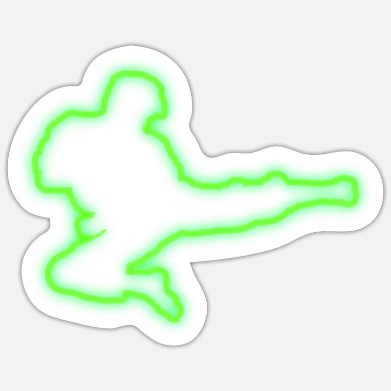 Neon Tae Kwon Do Kampfsport Retro Geschenkidee - Sticker Größe S (10 x 10 cm) - Mattweiß