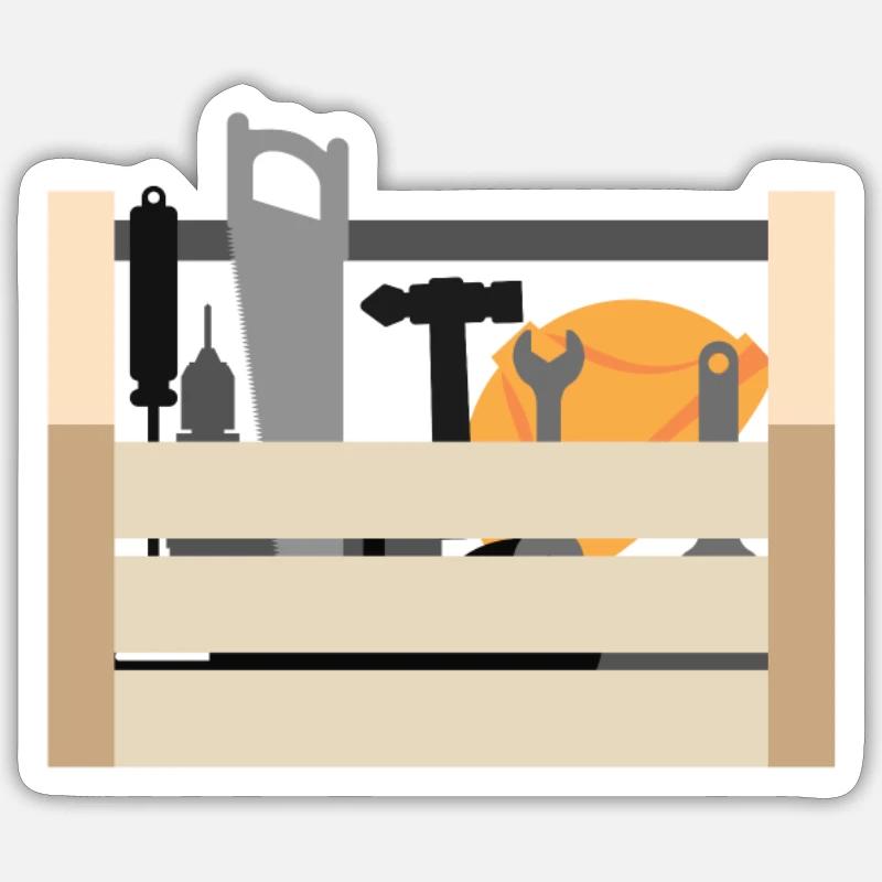Handyman Toolbox - Sticker size S (10 x 10 cm) - white matte