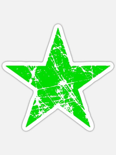 grüner Stern im used-look-Design - Bremen - Natur - Sticker Größe S (10 x 10 cm) - Mattweiß