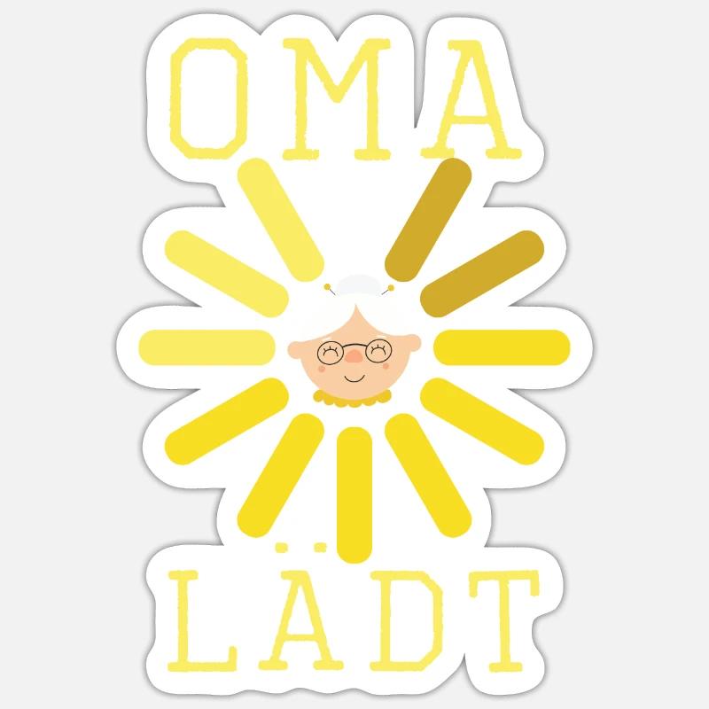 Oma lädt Großmutter werden Enkelkind - Sticker Größe S (10 x 10 cm) - Mattweiß