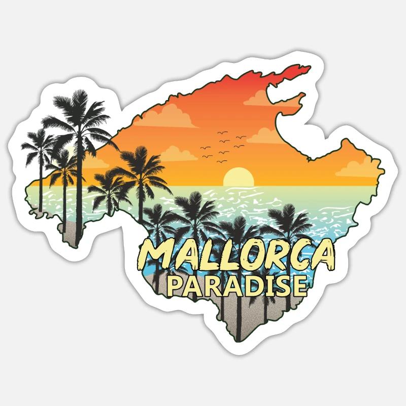 Majorque - Sticker taille S (10 x 10 cm) - blanc mat