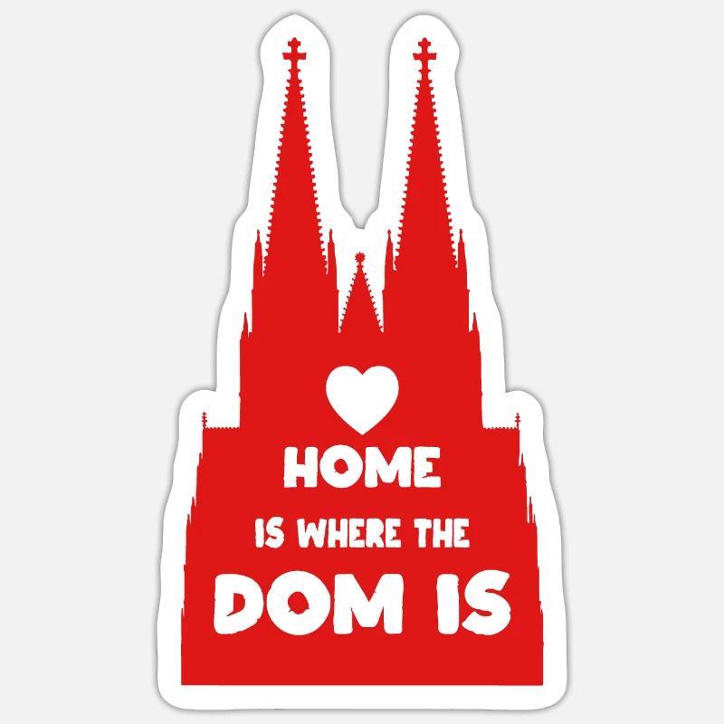 Cathédrale de Cologne - Sticker taille S (10 x 10 cm) - blanc mat