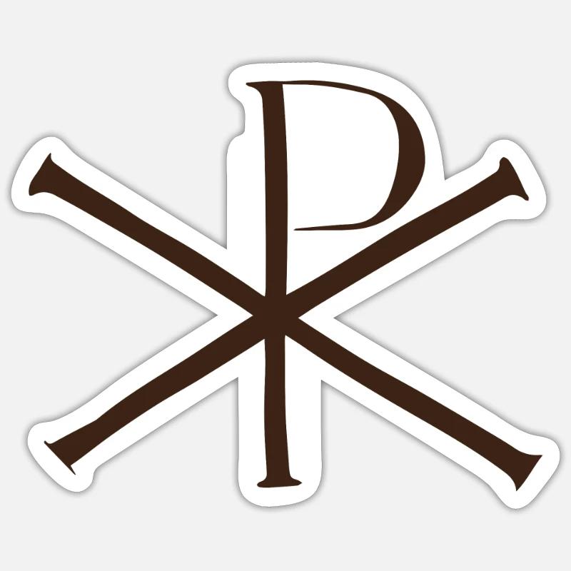 Cristo Monogramma XP - Sticker formato S (10 x 10 cm) - bianco opaco
