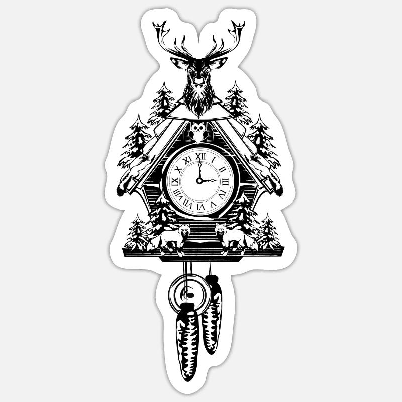 Black Forest Cuckoo Clock Sticker size S (10 x 10 cm)
