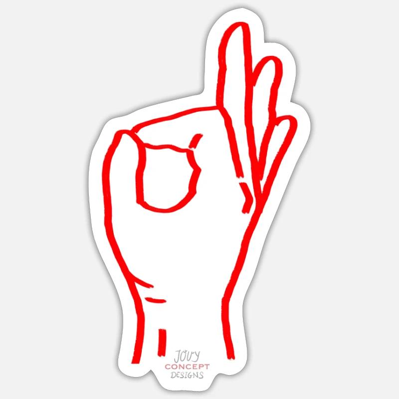 ok hand - Sticker Größe S (10 x 10 cm) - Mattweiß