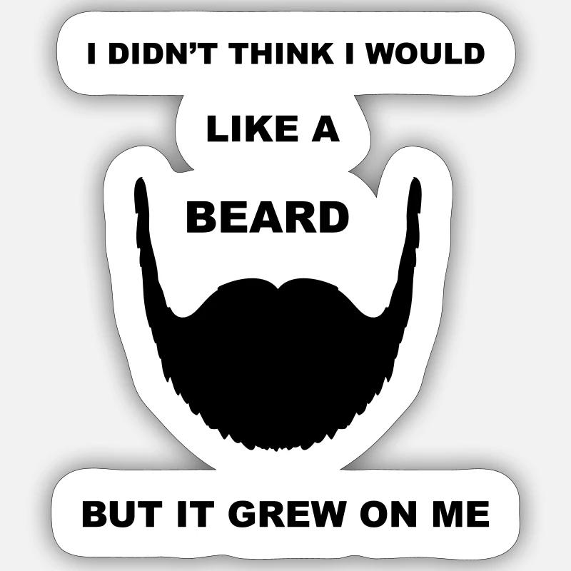 Beard - Sticker taille S (10 x 10 cm) - blanc mat