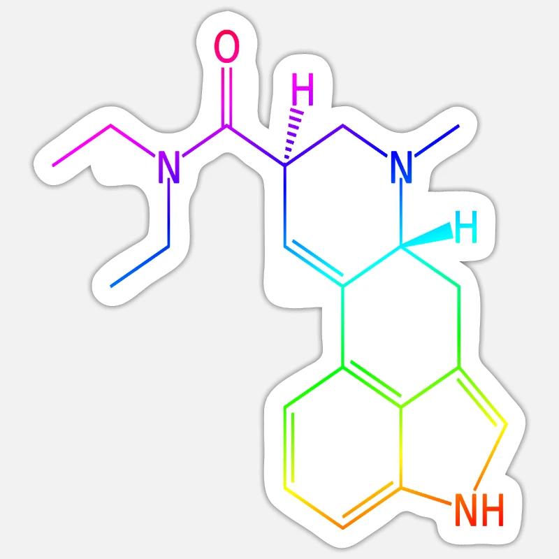 LSD Structural Formula T-Shirt Acid Hallucinogen Psy Sticker size S (10 x 10 cm)