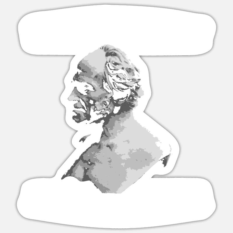 Filosofia Arthur Schopenhauer Io odio e - Sticker formato S (10 x 10 cm) - bianco opaco