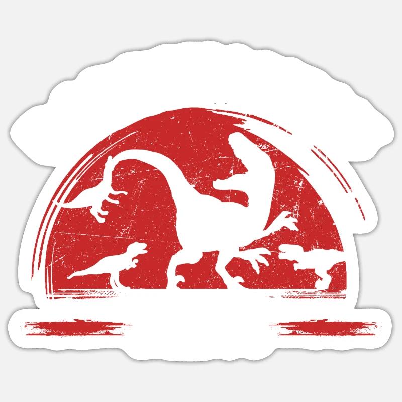 Daddysaurus Rex - Sticker size S (10 x 10 cm) - white matte