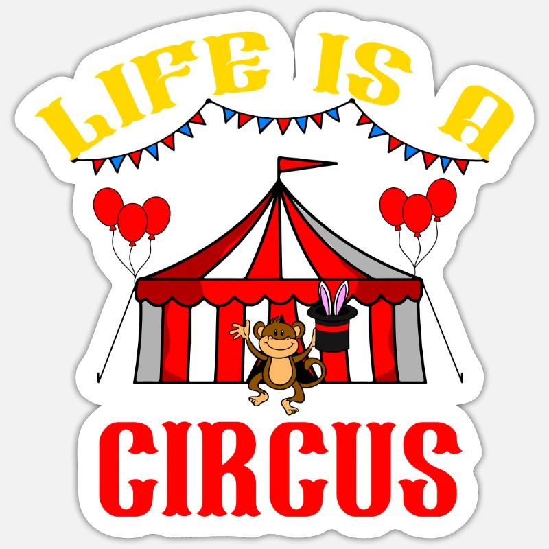 Vie de cirque - Sticker taille S (10 x 10 cm) - blanc mat