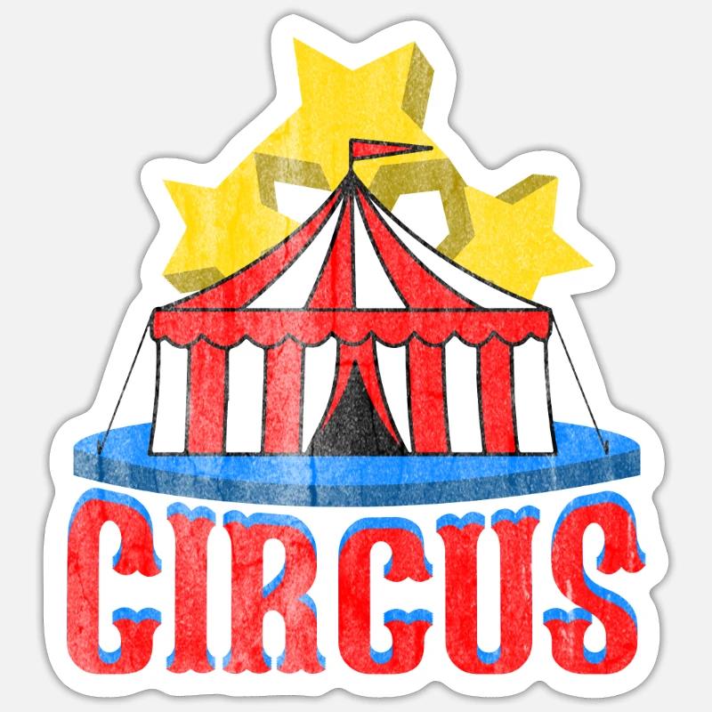cirque - Sticker taille S (10 x 10 cm) - blanc mat