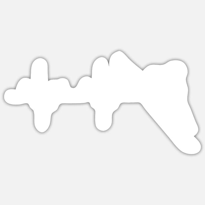 ski - Sticker taille S (10 x 10 cm) - blanc mat