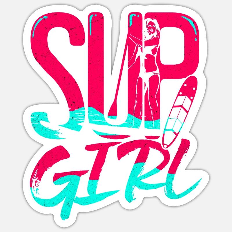 Stand Up Paddle - Sticker size S (10 x 10 cm) - white matte