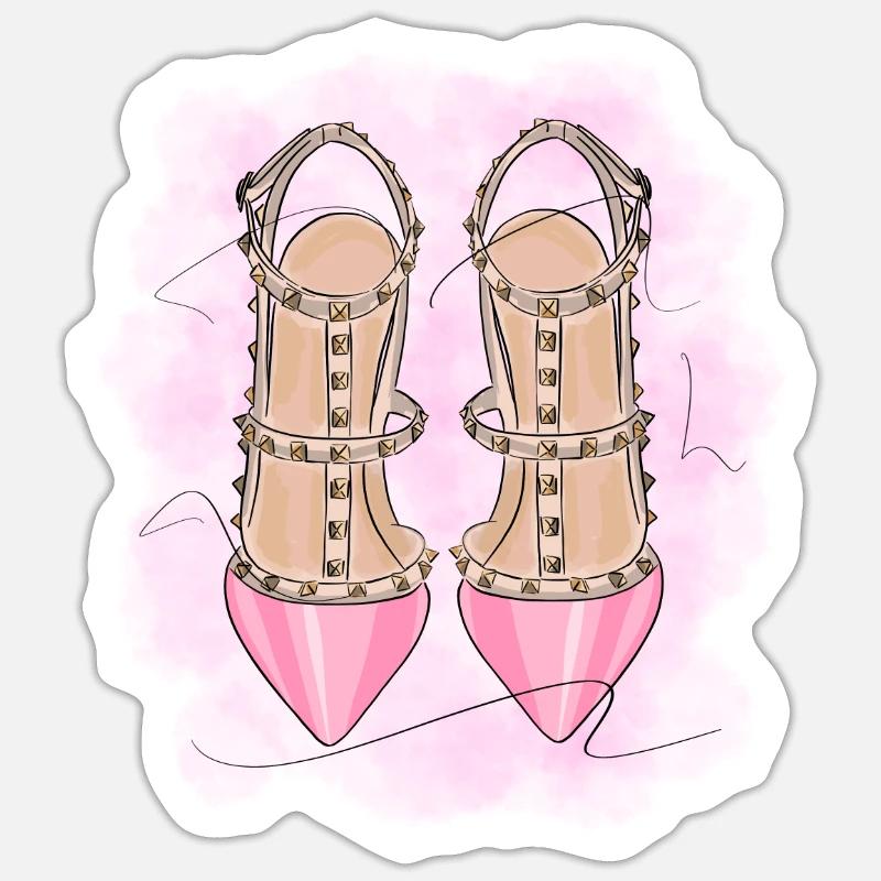 Talons hauts sexy - Sticker taille S (10 x 10 cm) - blanc mat
