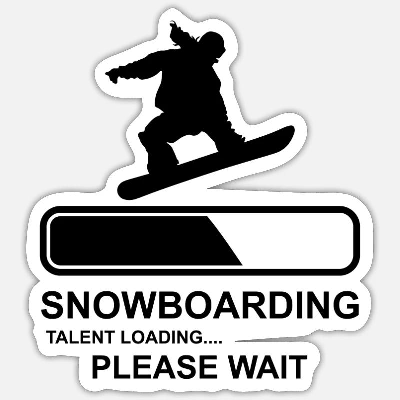 Snowboard - Sticker size S (10 x 10 cm) - white matte