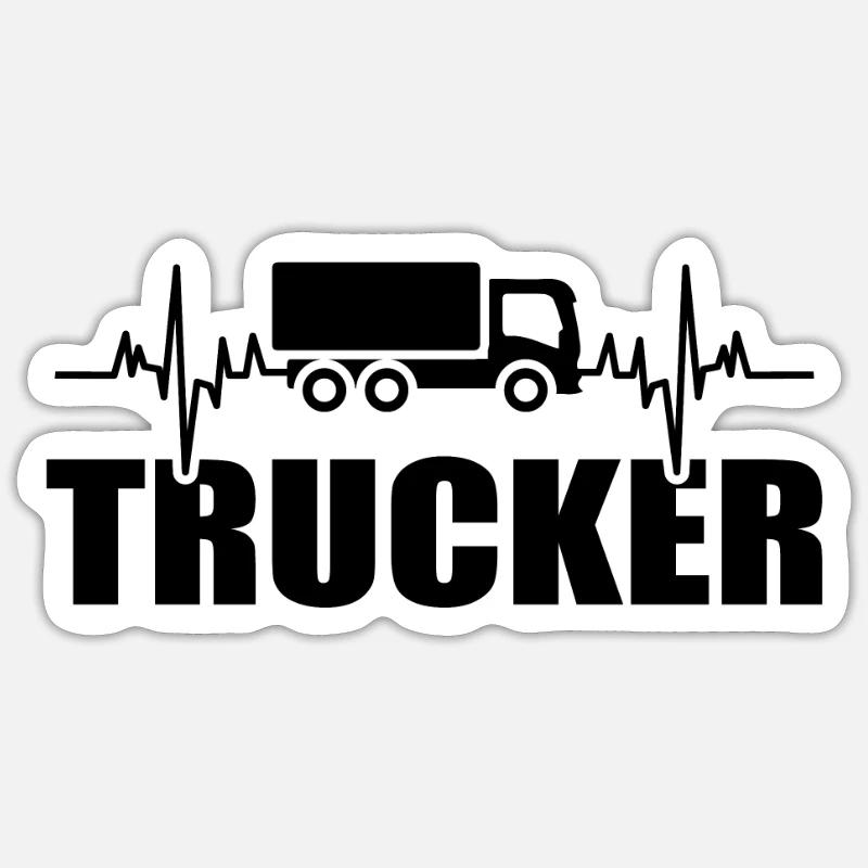 Chauffeur / chauffeuse de camion - Sticker taille S (10 x 10 cm) - blanc mat