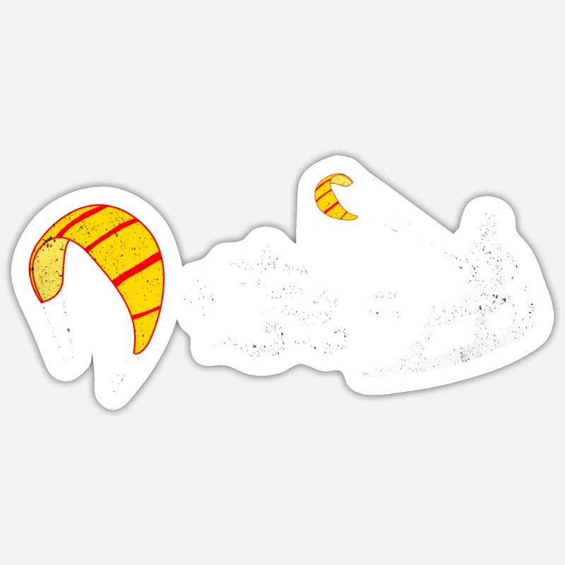 Kiteboard - Sticker Größe S (10 x 10 cm) - Mattweiß