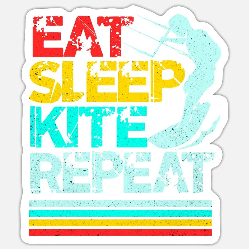 Kiteboard - Sticker taille S (10 x 10 cm) - blanc mat