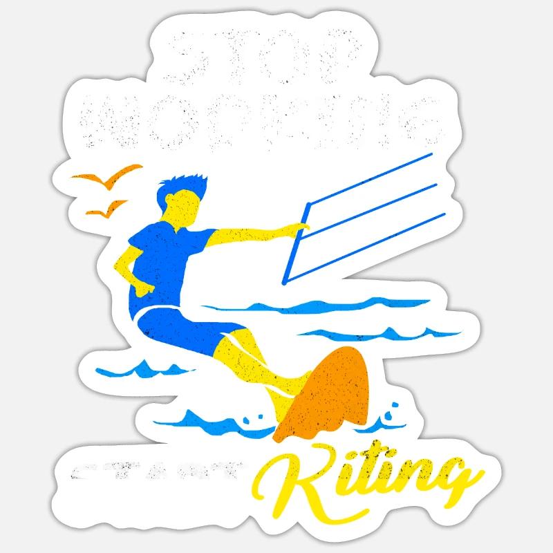 Kiteboard - Sticker size S (10 x 10 cm) - white matte