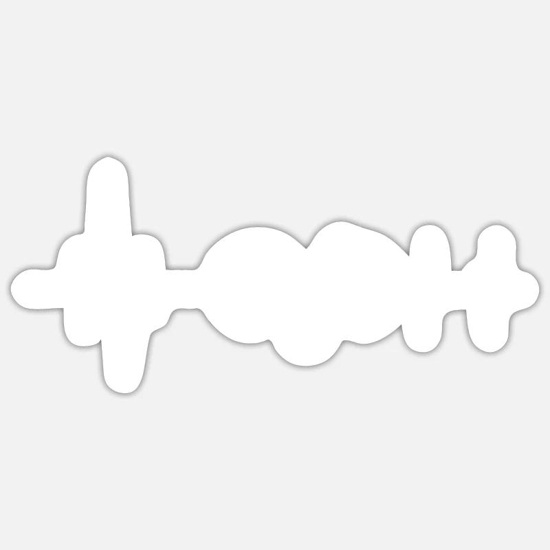 Ping-ping-de-table Pouls - Sticker taille S (10 x 10 cm) - blanc mat