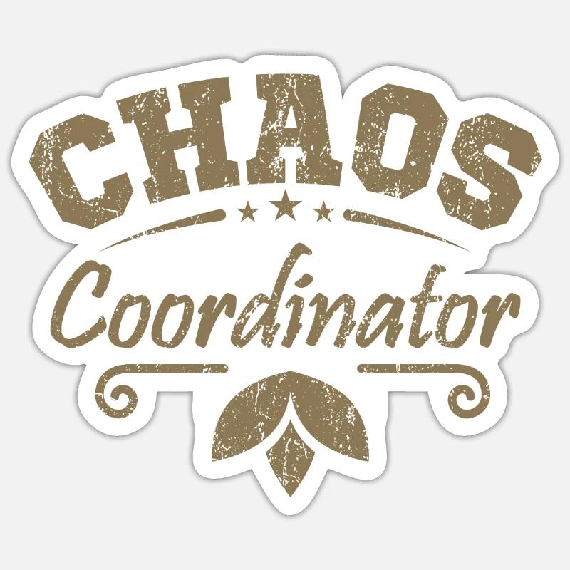 Muttertag Chaos Koordinator Mutter Mama Geschenk - Sticker Größe S (10 x 10 cm) - Mattweiß