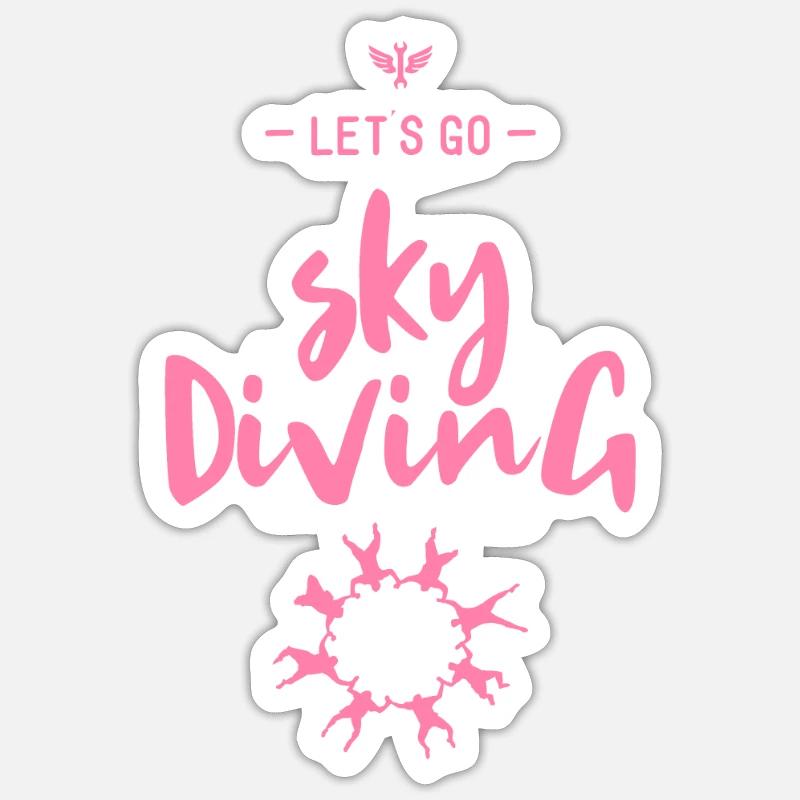 Skydive - Sticker taille S (10 x 10 cm) - blanc mat
