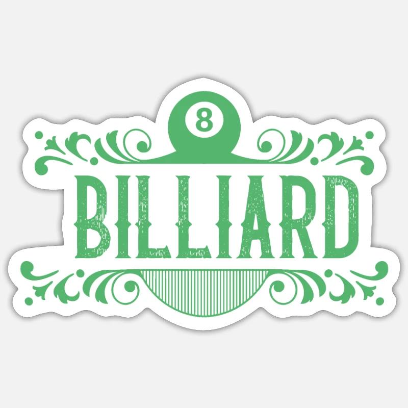Billiards - Sticker size S (10 x 10 cm) - white matte