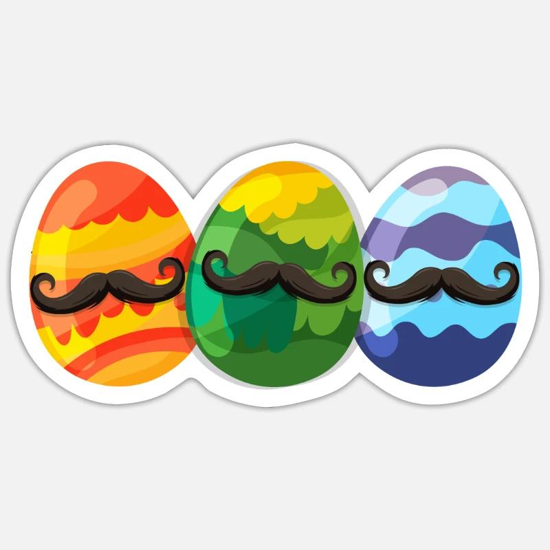 Hipster easter egg - Sticker size S (10 x 10 cm) - white matte