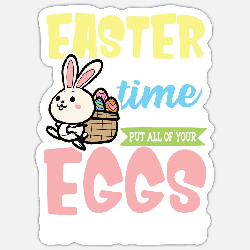 Easter Easter Easter Nest Easter Egg Hunt - Sticker size S (10 x 10 cm) - white matte