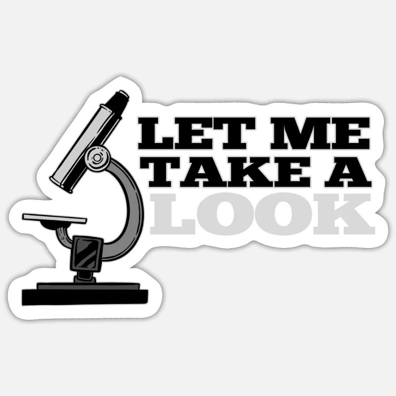 Chemist microscope - Sticker size S (10 x 10 cm) - white matte