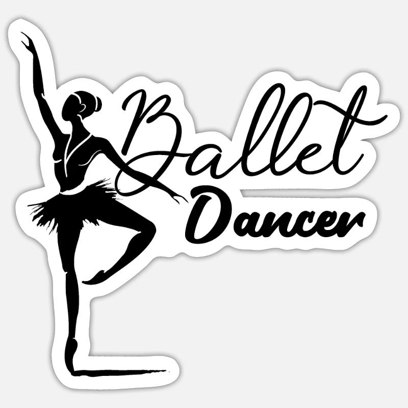 Ballet - Sticker taille S (10 x 10 cm) - blanc mat