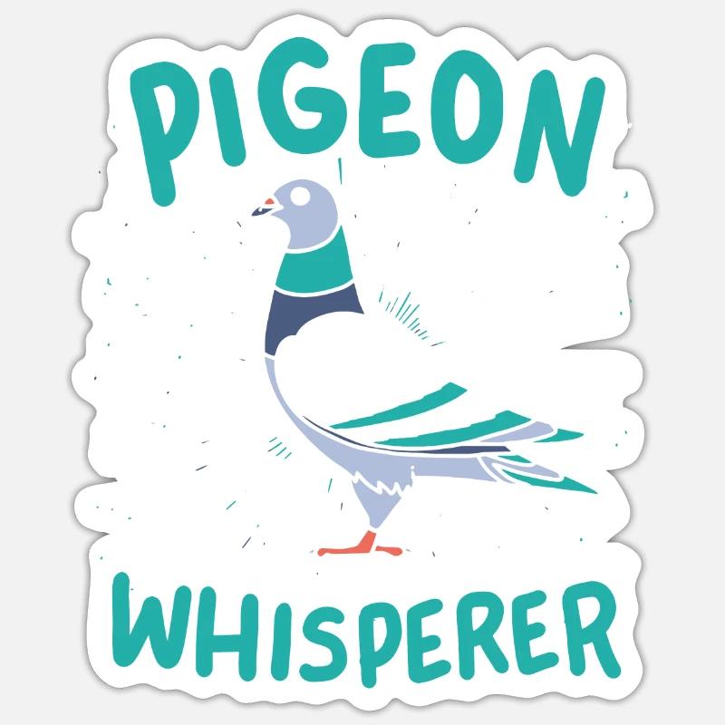 Taube Tauben Flüsterer - Sticker Größe S (10 x 10 cm) - Mattweiß