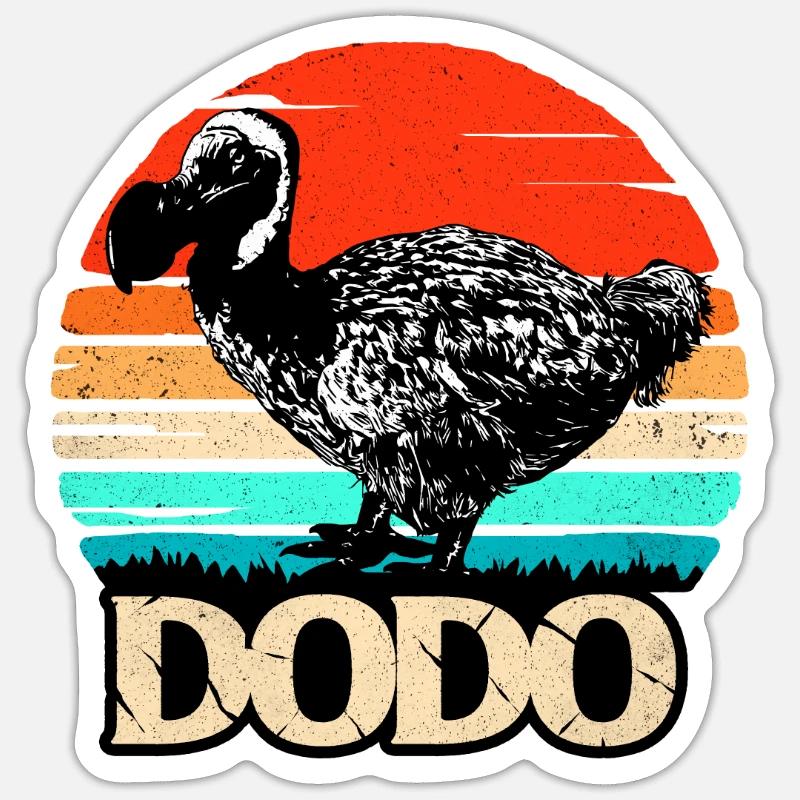 Dodo - Sticker taille S (10 x 10 cm) - blanc mat