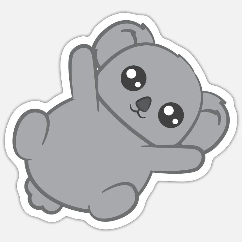 Koala - Koalas - Koalafan - Koalababy - Geschenk - Sticker Größe S (10 x 10 cm) - Mattweiß