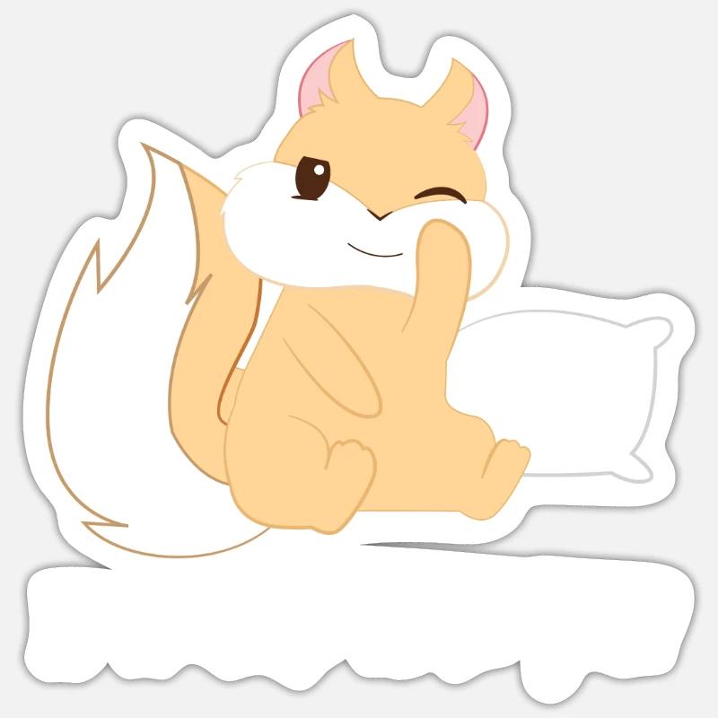Eichhörnchen - Hörnchen - Schlafen - Mittagsschlaf Sticker Größe S (10 x 10 cm)