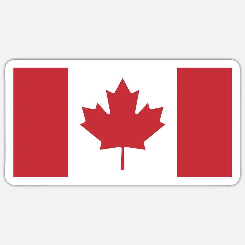 Drapeau du Canada, drapeau du Canada - Sticker taille S (10 x 10 cm) - blanc mat