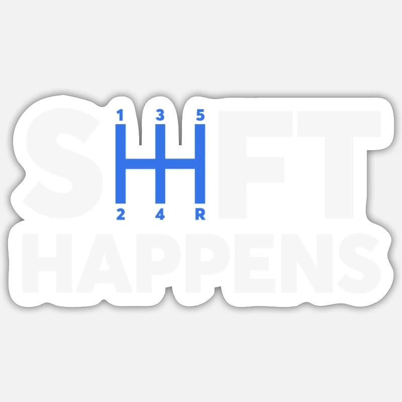 Shift Happens JDM Drift Racing - Sticker Größe S (10 x 10 cm) - Mattweiß