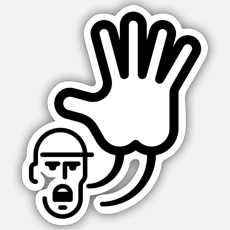 Stop Hand Sign - Sticker size S (10 x 10 cm) - white matte