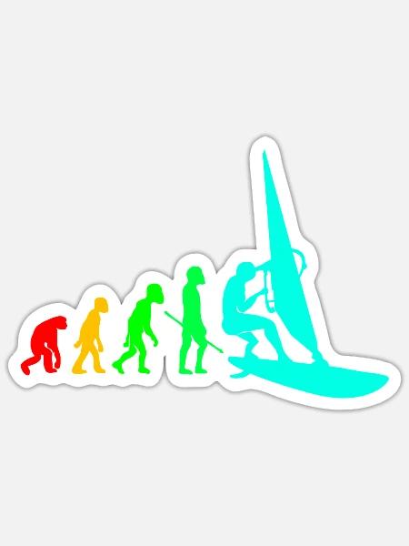 Windsurf Windsurfen Windsurfing Wassersport Surf - Sticker Größe S (10 x 10 cm) - Mattweiß