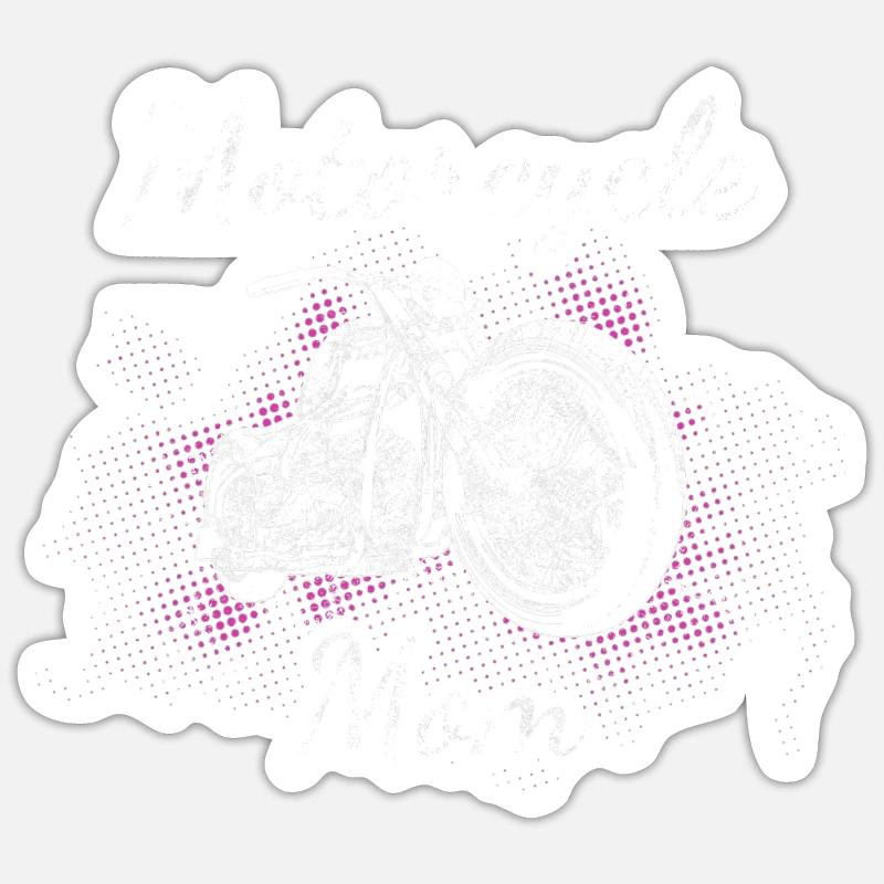 Motorrad Mama Muttertag Geschenk Motorradfahrerin - Sticker Größe S (10 x 10 cm) - Mattweiß