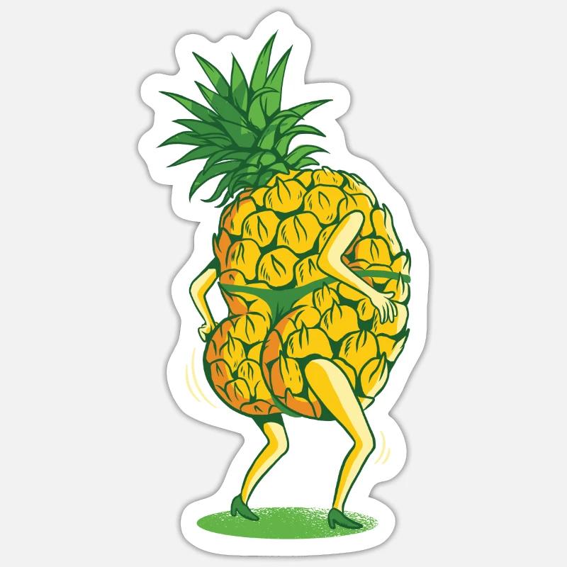 Pineapple tanga string dancing fruit twerking Sticker size S (10 x 10 cm)