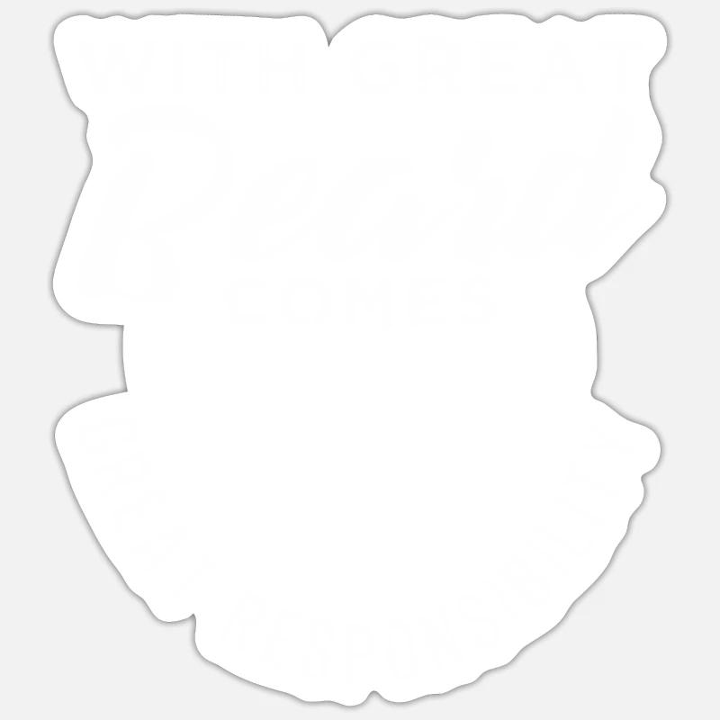 With Great Beard Comes Great Responsibility Gift - Sticker size S (10 x 10 cm) - white matte