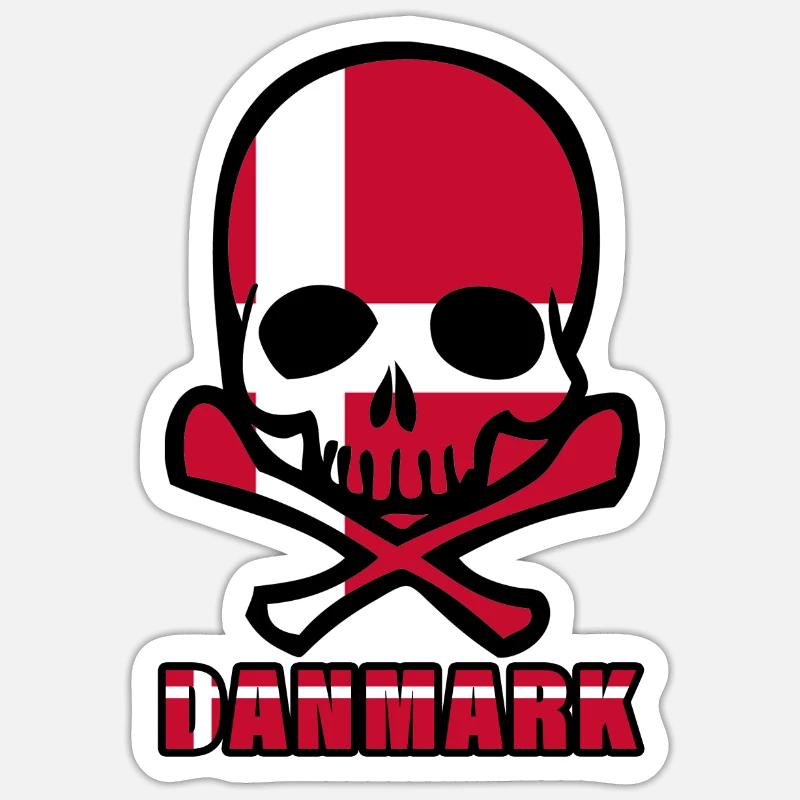 Danemark - Sticker taille S (10 x 10 cm) - blanc mat