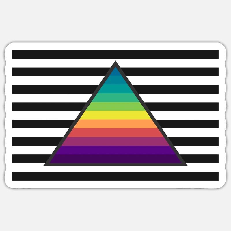 triangle coloré à rayures grises Sticker taille S (10 x 10 cm)