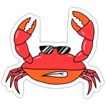 Süße Krabbe Krabben Krebstiere - Sticker Größe S (10 x 10 cm) - Mattweiß - Vorne
