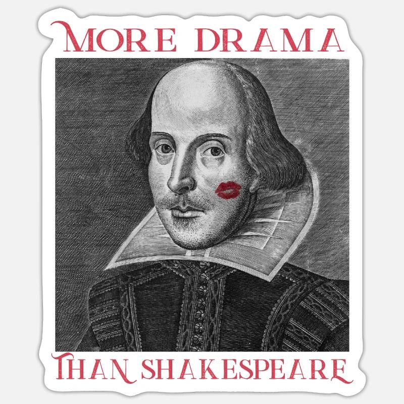 William Shakespeare - Drame, Dramaqueen, Baiser Sticker taille S (10 x 10 cm)