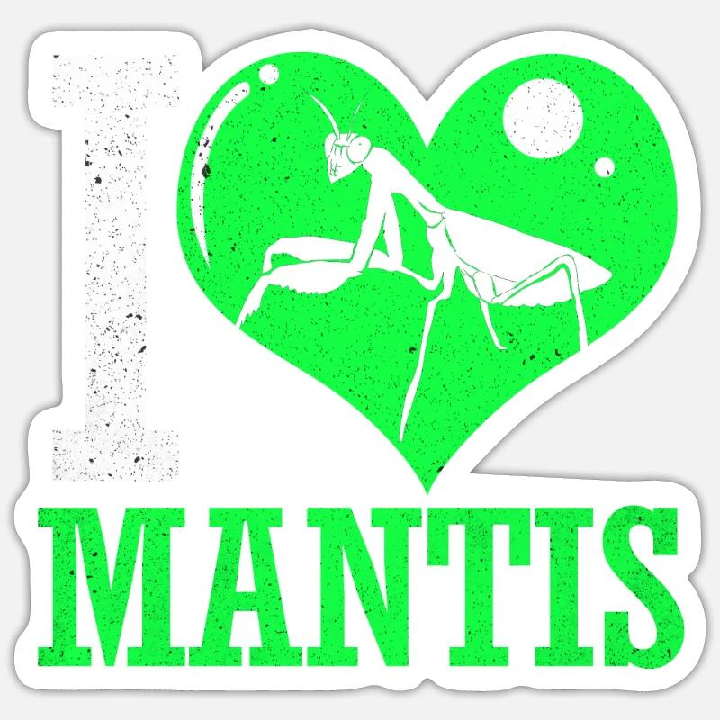 Gottesanbeterin - Sticker Größe S (10 x 10 cm) - Mattweiß