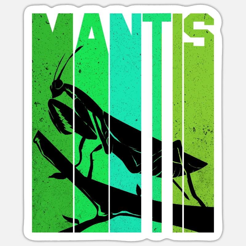 Gottesanbeterin - Sticker Größe S (10 x 10 cm) - Mattweiß