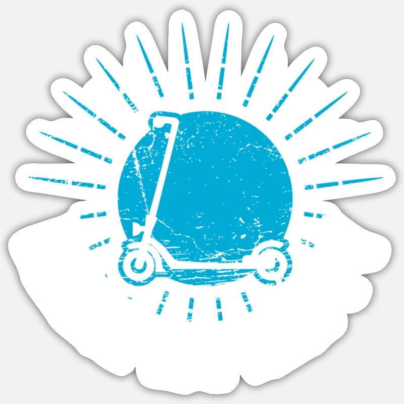 Tretroller Elektroroller Rollerfahrer Sticker Größe S (10 x 10 cm)