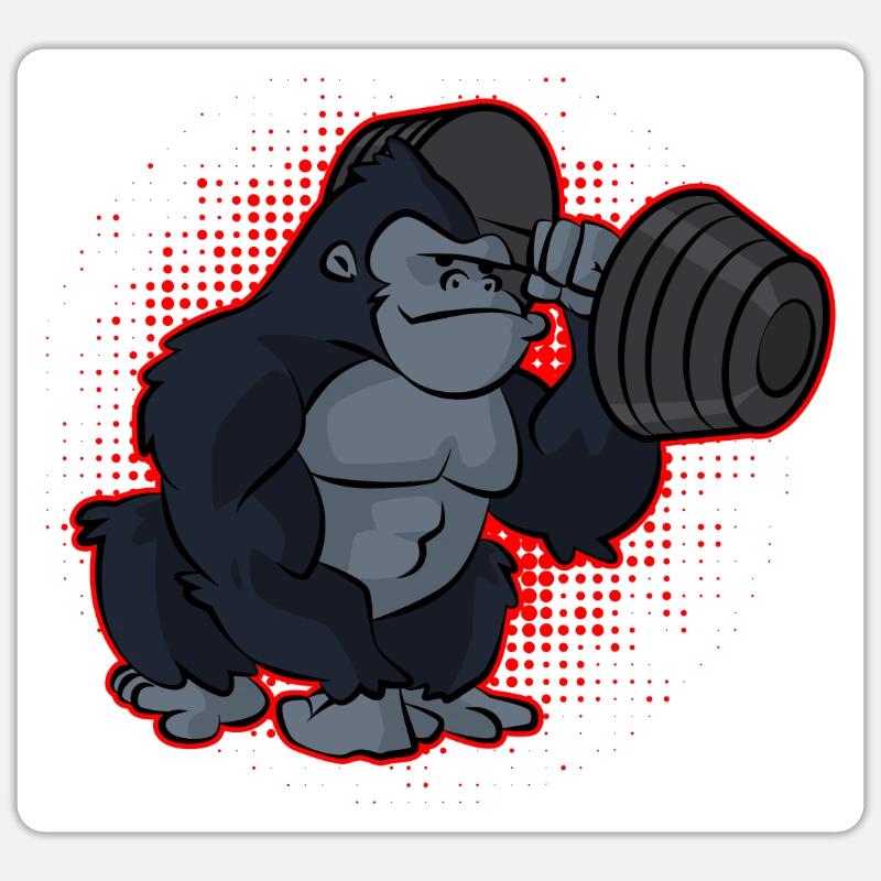 Gorilla Strength Training - Sticker size S (10 x 10 cm) - white matte